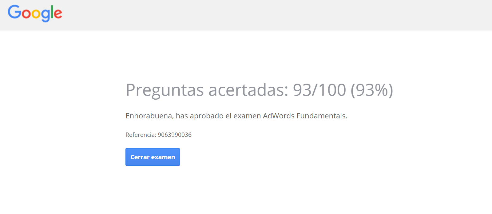 Examen Google Adwords