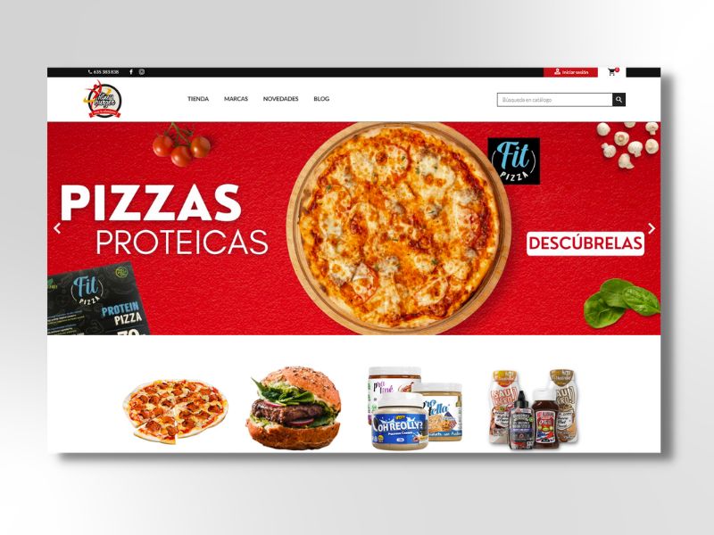 diseño tienda en prestashop de fitness burger