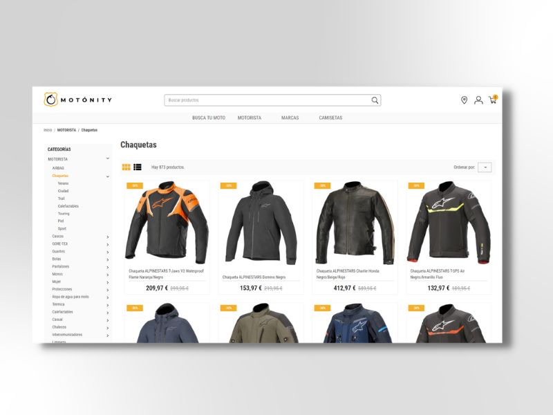 diseño tienda online a medida de motonity