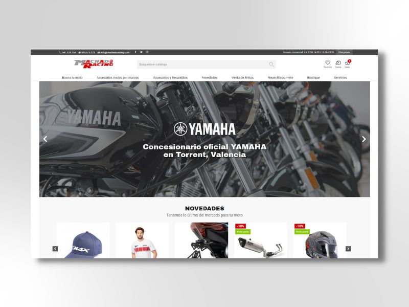 diseño tienda online en prestashop para machado racing