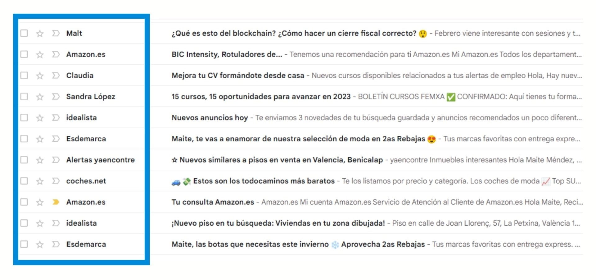 Imagen de ejemplo para explicar qué es el sender name o remitente en email marketing